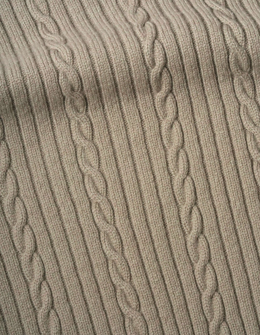 CABLE SLIPOVER | IRREGULAR SPUN WOOL | LICHEN