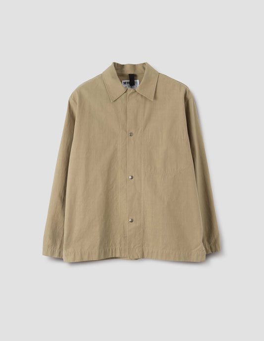 MHL. CHORE SHIRT | IRREGULAR COTTON DRILL | OAT