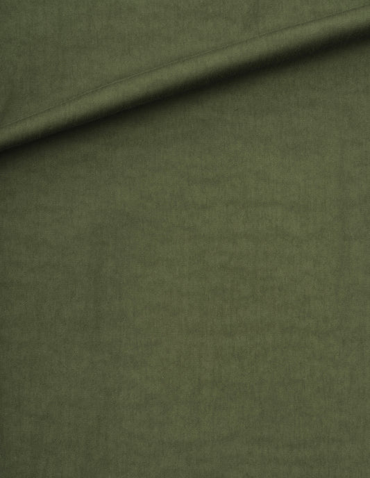 Green jacket tumbled cotton nylon fabric swatch.