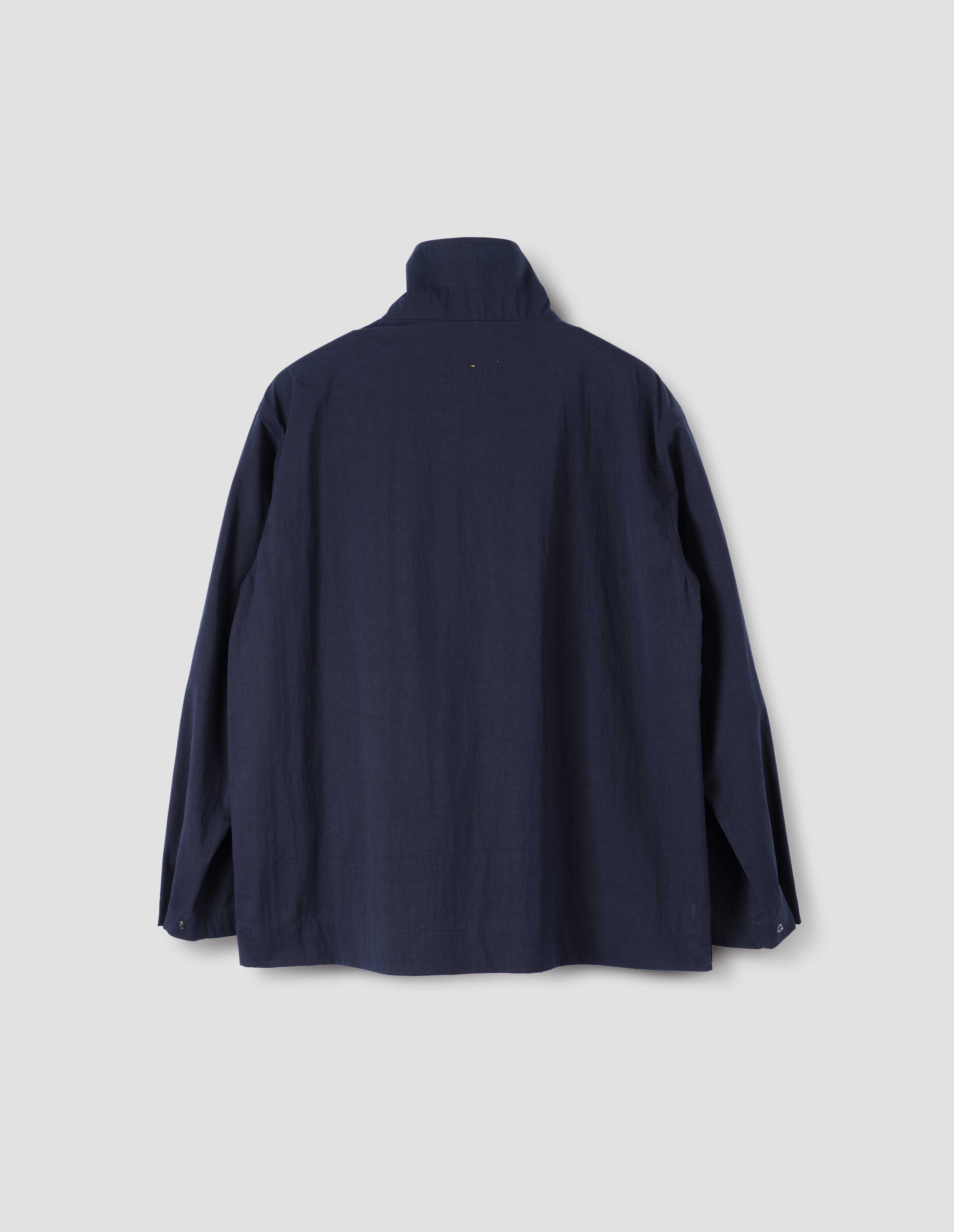 Navy proofed cotton Stand Collar Anorak | MHL. by Margaret Howell