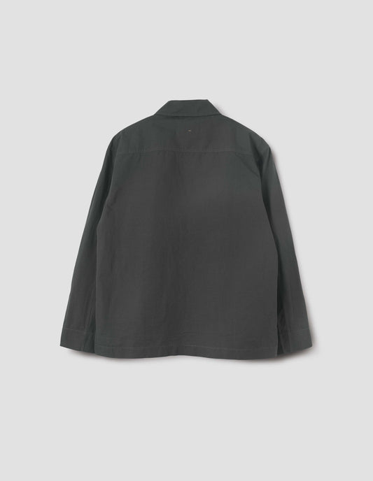 MHL. STORM FLAP SHIRT | DRY COTTON LINEN | CARBON
