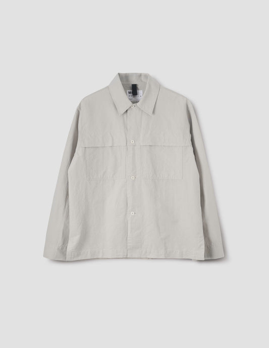 MHL. STORM FLAP SHIRT | DRY COTTON LINEN | PALE STONE