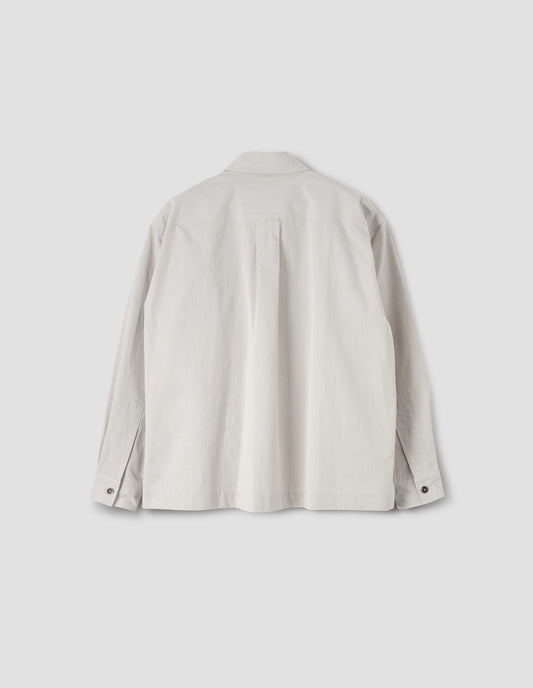 MINIMAL BOXY OVERSHIRT | HEAVY COTTON POPLIN | CHALK