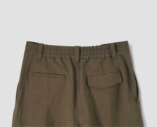 RELAXED TROUSERS | COMPACT LINEN TWILL | KELP