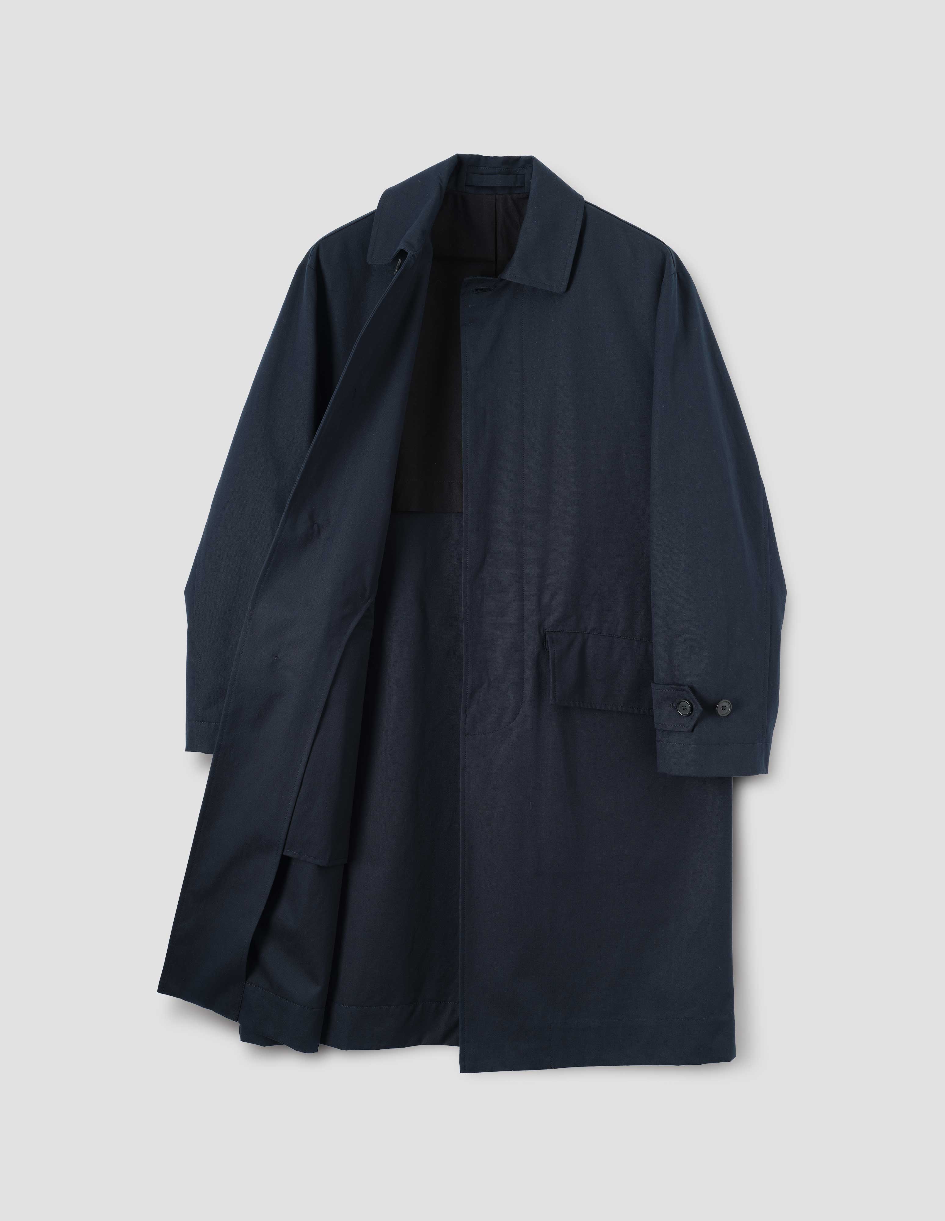 Dark navy cotton ventile Slant Pocket Mac | Margaret Howell