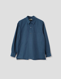 ARCHIVE OVERHEAD SHIRT | YARN DYE COTTON SHIRTING | MARINE