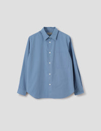 BASIC SHIRT | YARN DYE COTTON POPLIN | MINERAL BLUE