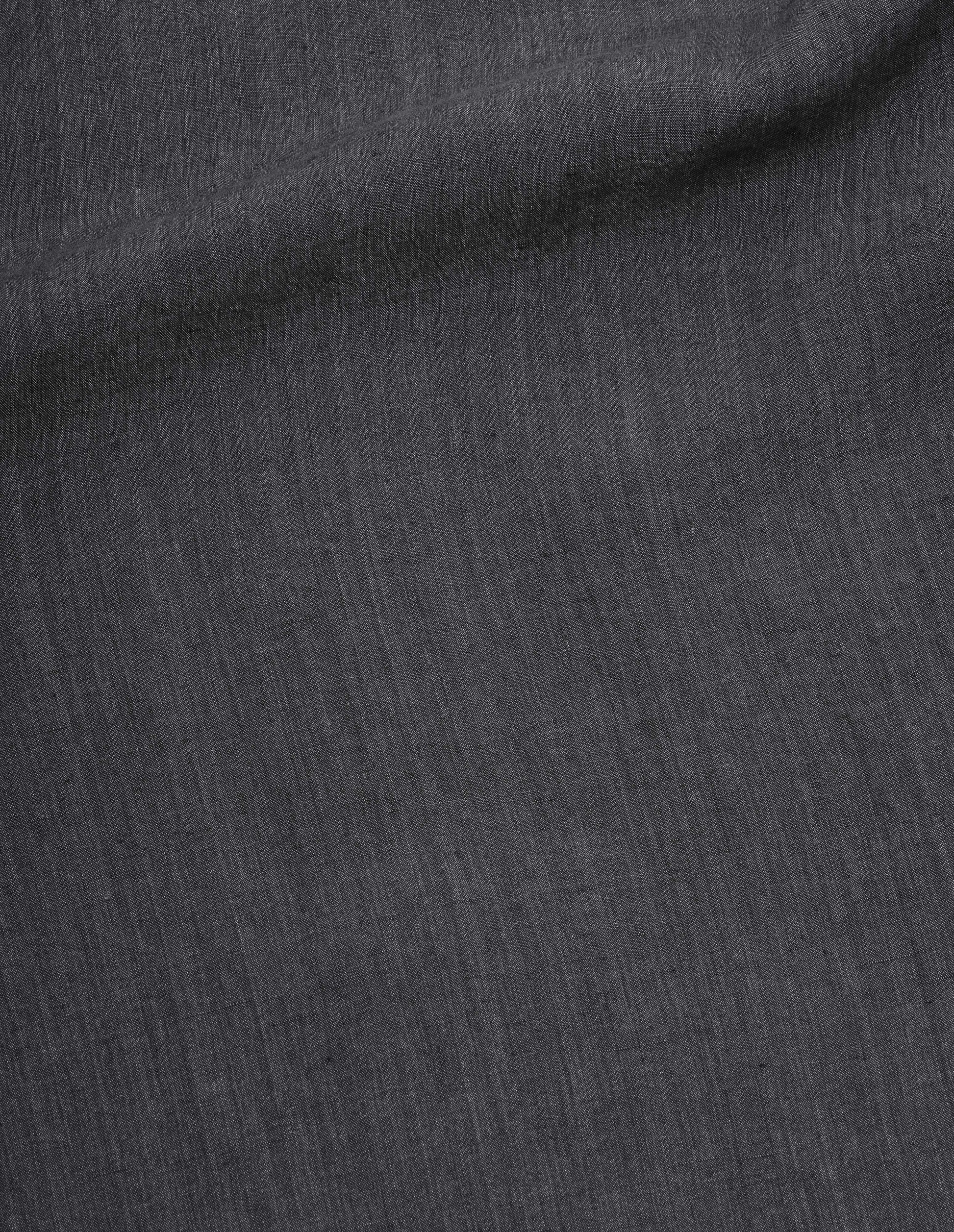 Dark grey yarn dye cotton poplin shirt, fabric swatch.