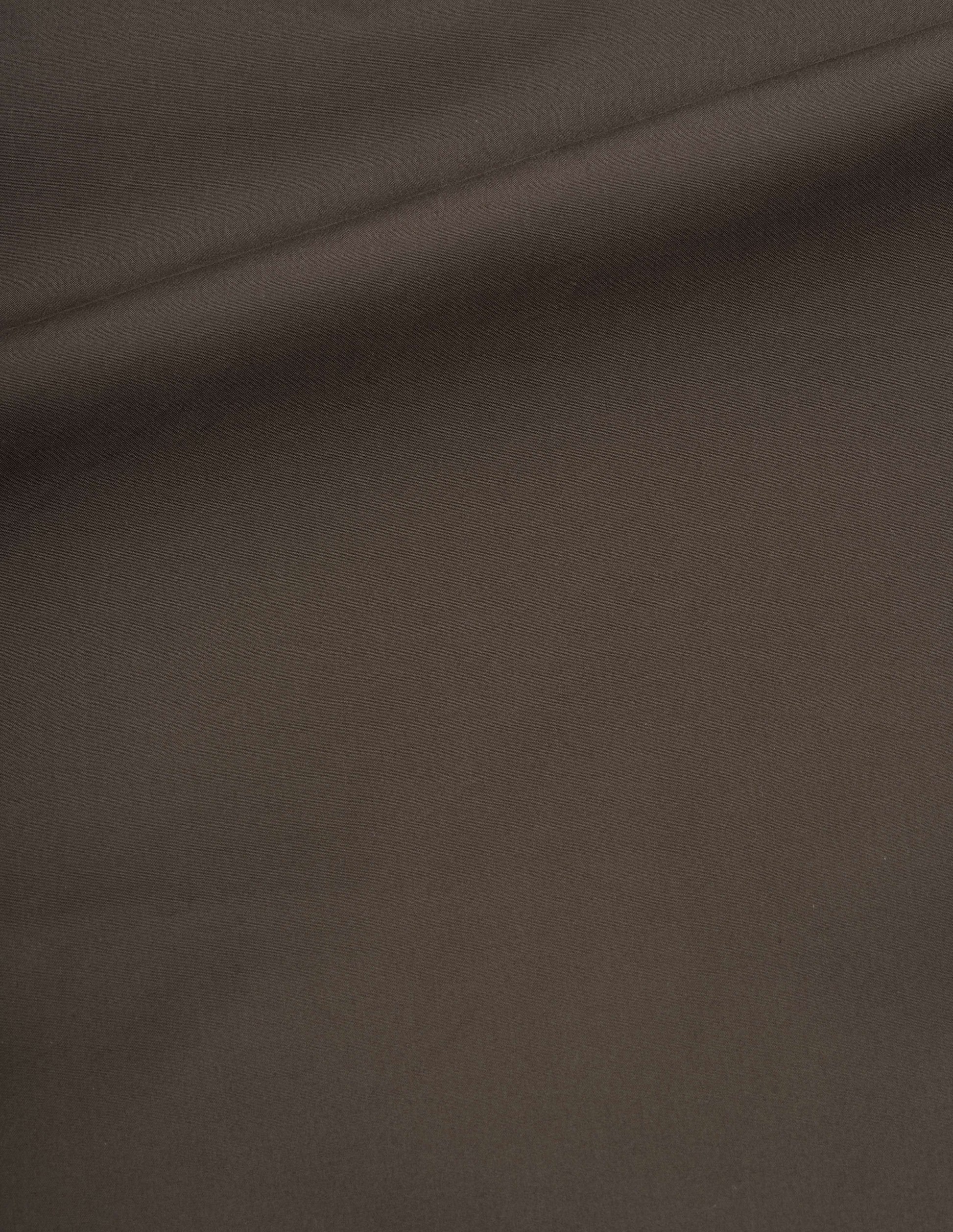 Greenish brown ventile dry cotton poplin lightweight mac, fabric swatch.