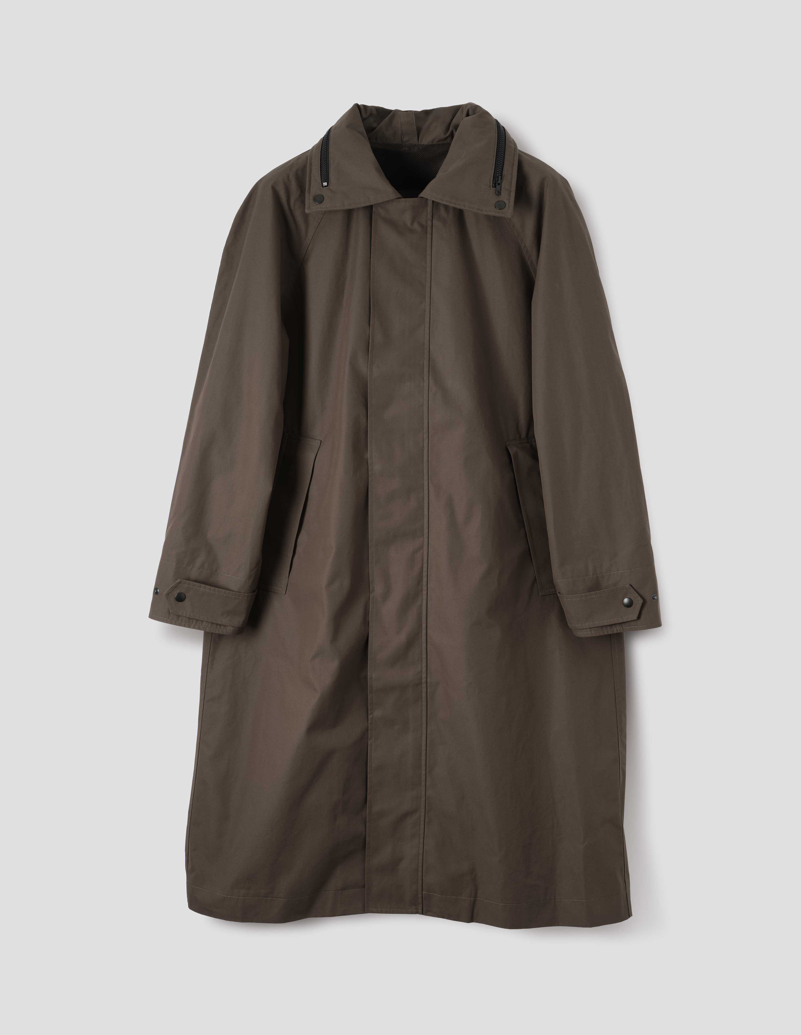 MARGARET HOWELL │ GORE-TEX │ men's coat Kelp waxed cotton Stand Collar Parka | Margaret Howell