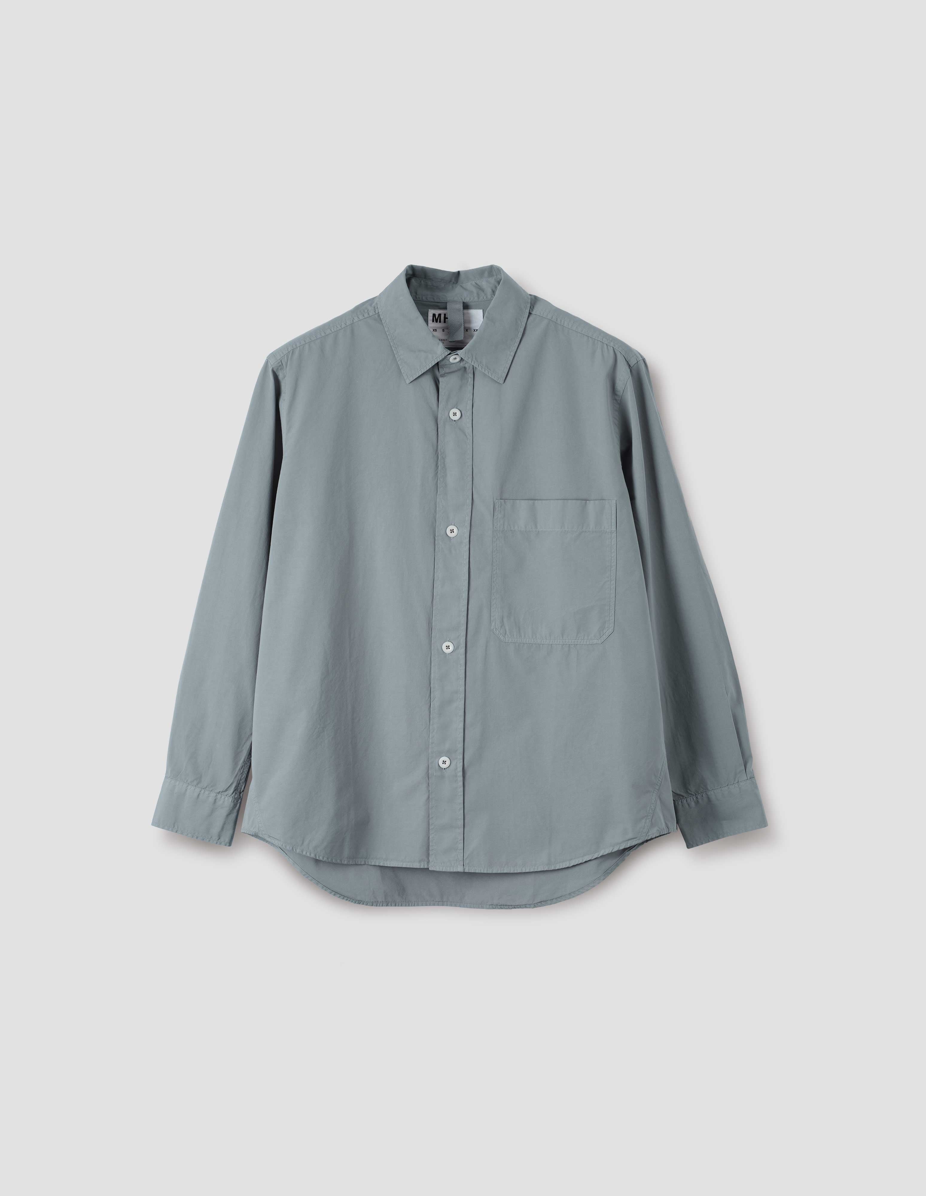 Fog compact cotton poplin Basic Shirt | MHL. by Margaret Howell Fog compact cotton poplin Basic Shirt | MHL. by Margaret Howell
