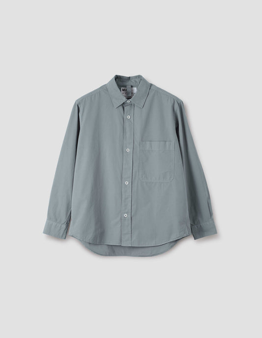 MHL. BASIC SHIRT | COMPACT COTTON POPLIN | FOG