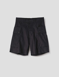 MHL. CARGO POCKET SHORTS | COTTON NYLON POPLIN | BLACK