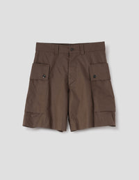 MHL. CARGO POCKET SHORTS | COTTON NYLON POPLIN | EARTH