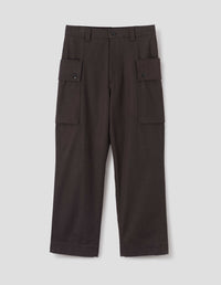 MHL. CARGO POCKET TROUSERS | IRREGULAR COTTON DRILL | MAHOGANY