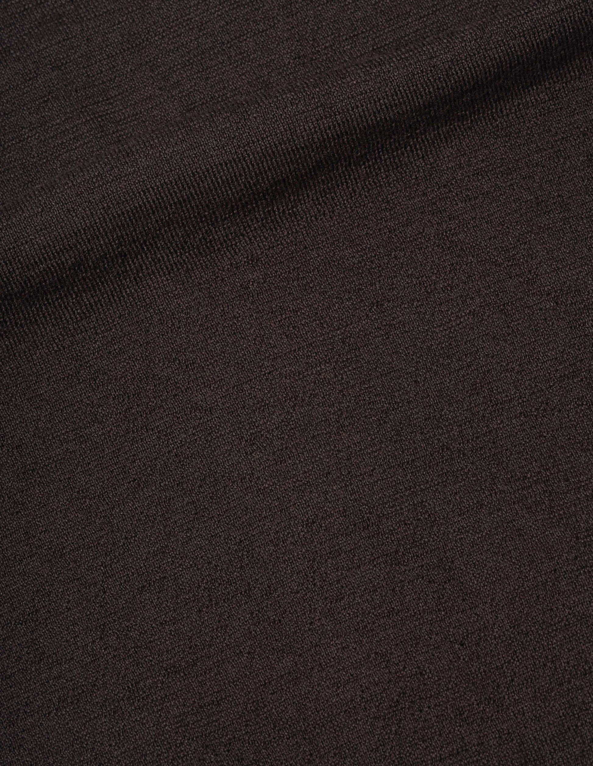 Brown pure wool v neck cardigan, fabric swatch.