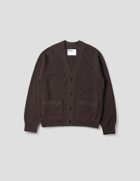 MHL. FLATLOCK CARDIGAN | PURE WOOL | EARTH