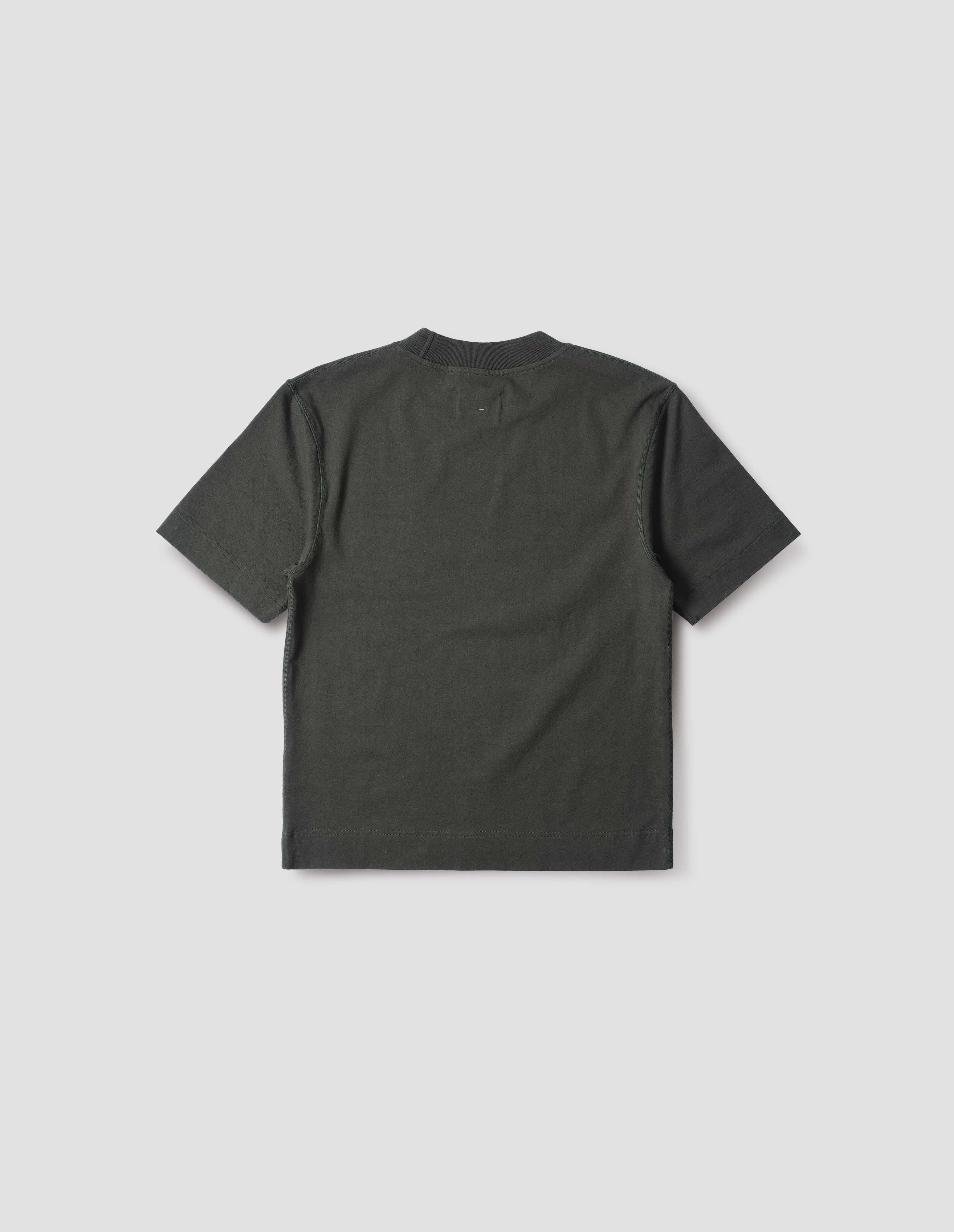 Black green matte jersey Flatlock Crew | MHL. by Margaret Howell