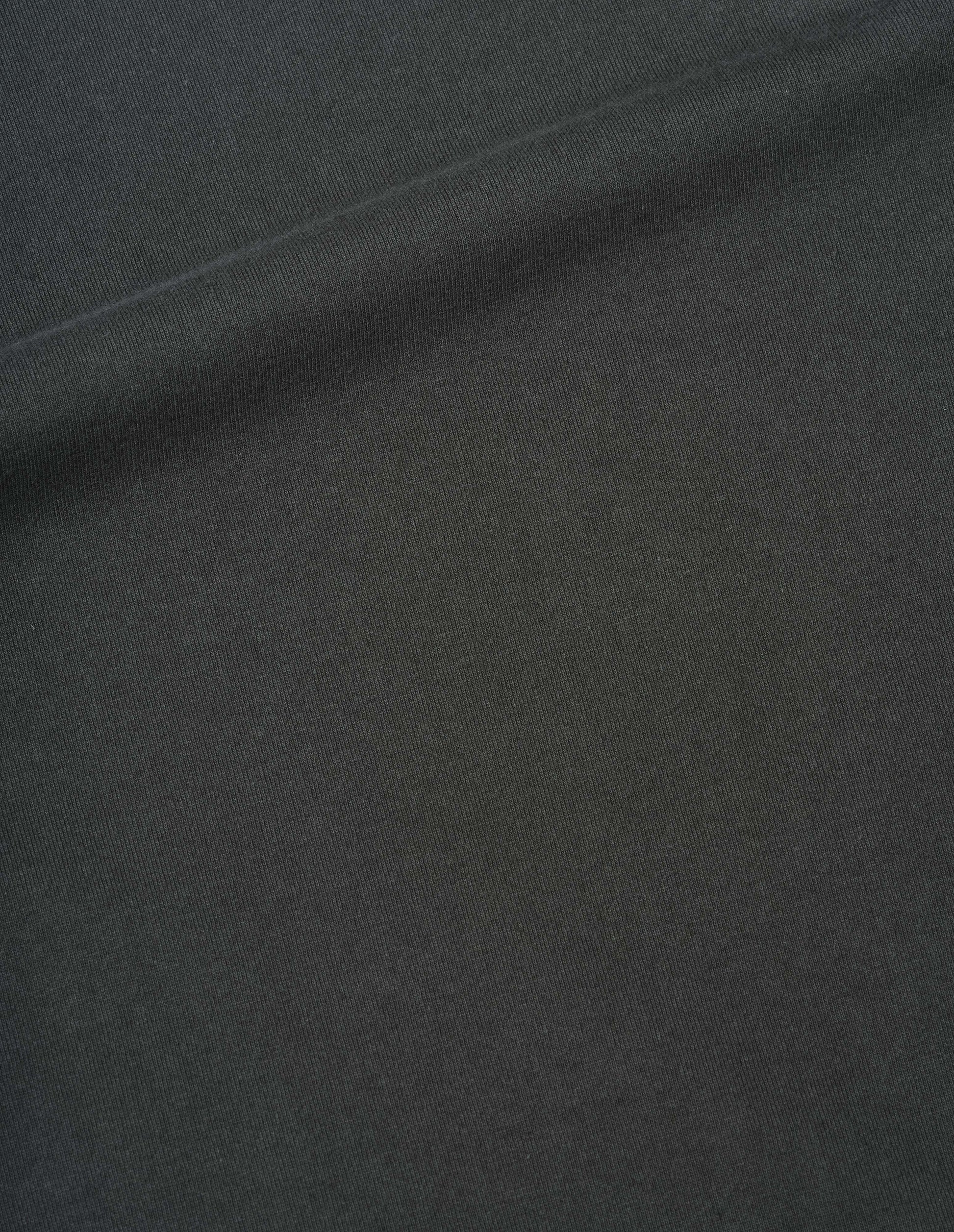 Greenish black matte jersey t-shirt, fabric swatch.