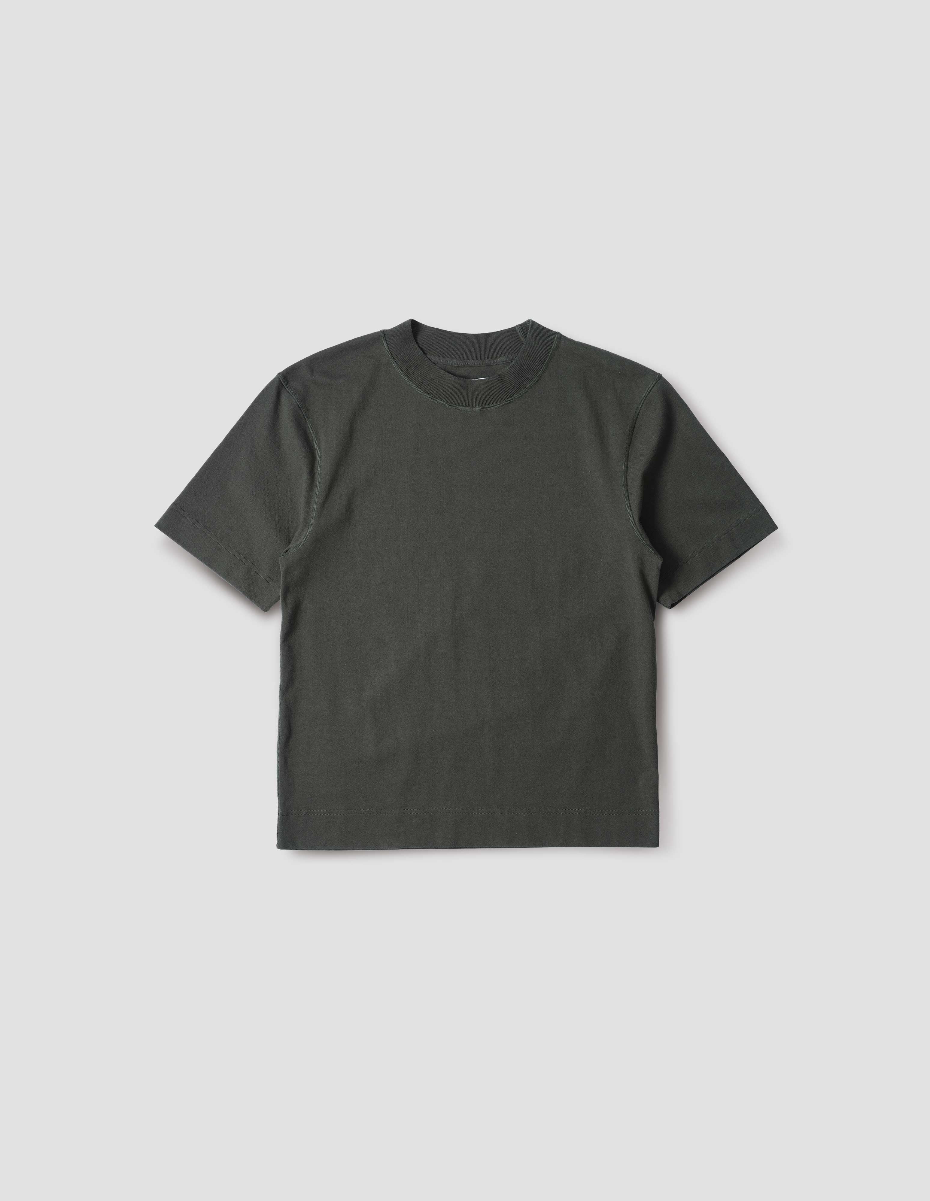 Black green matte jersey Flatlock Crew | MHL. by Margaret Howell