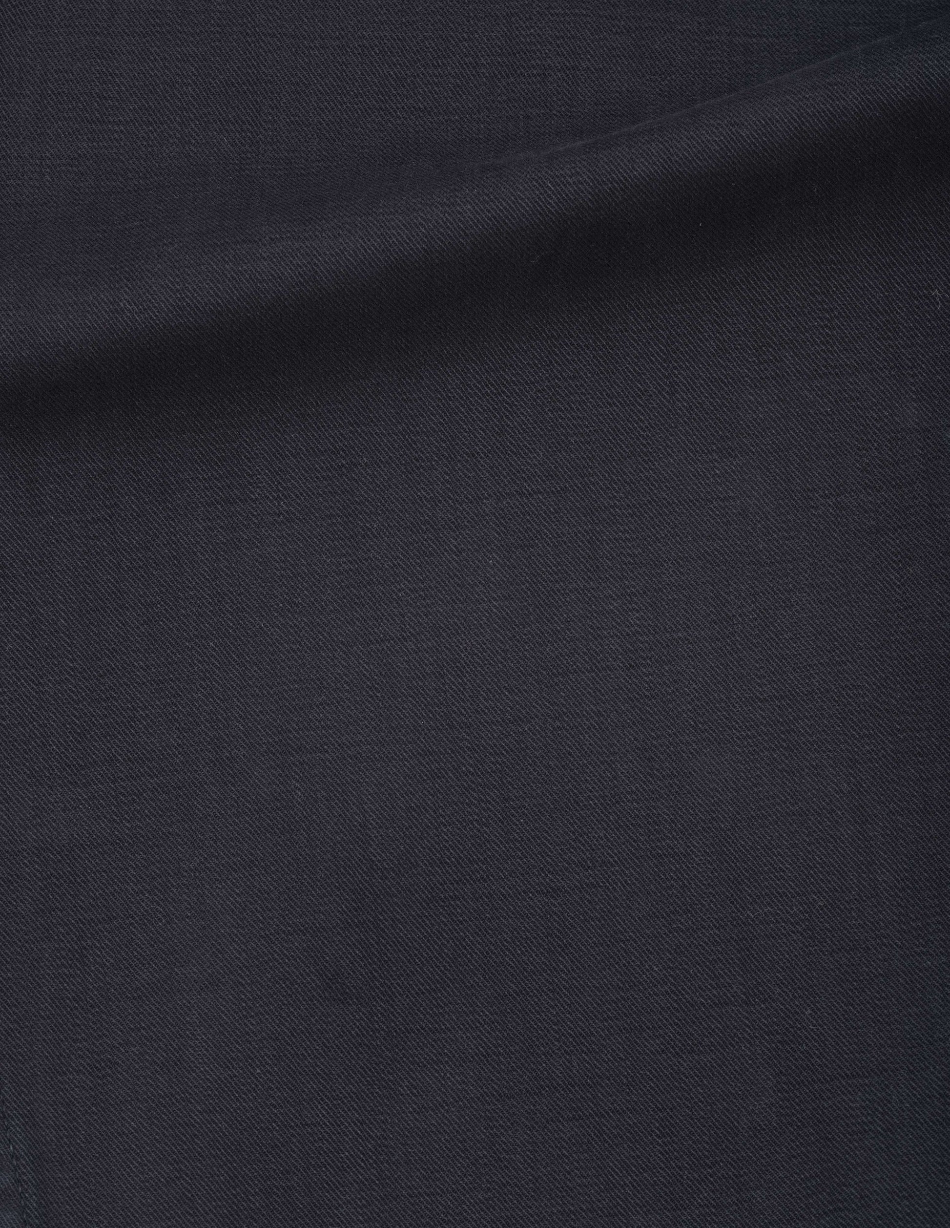 Indigo blue twill hooded jacket, fabric swatch. 