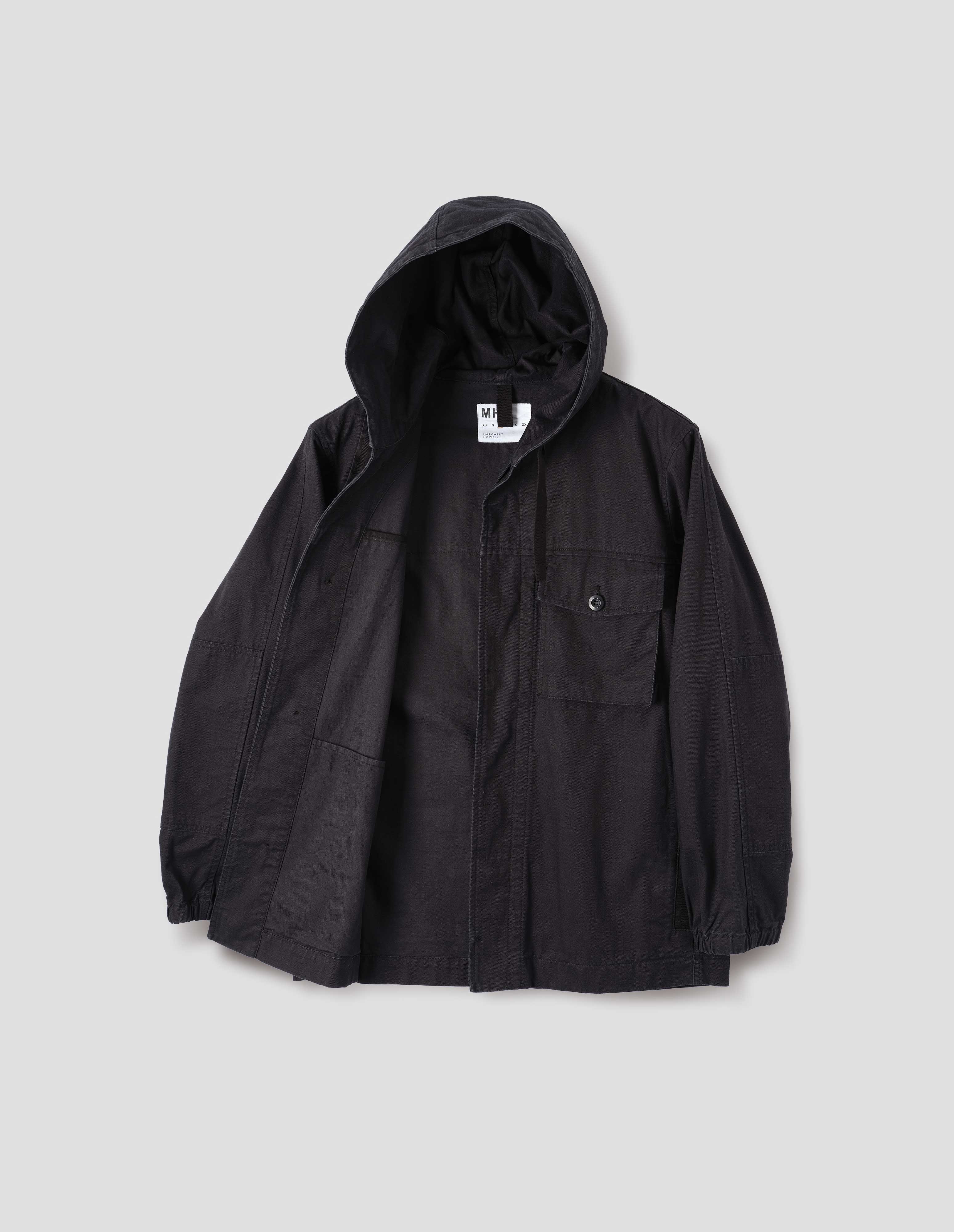 Indigo twill Hooded Jacket | MHL. by Margaret Howell