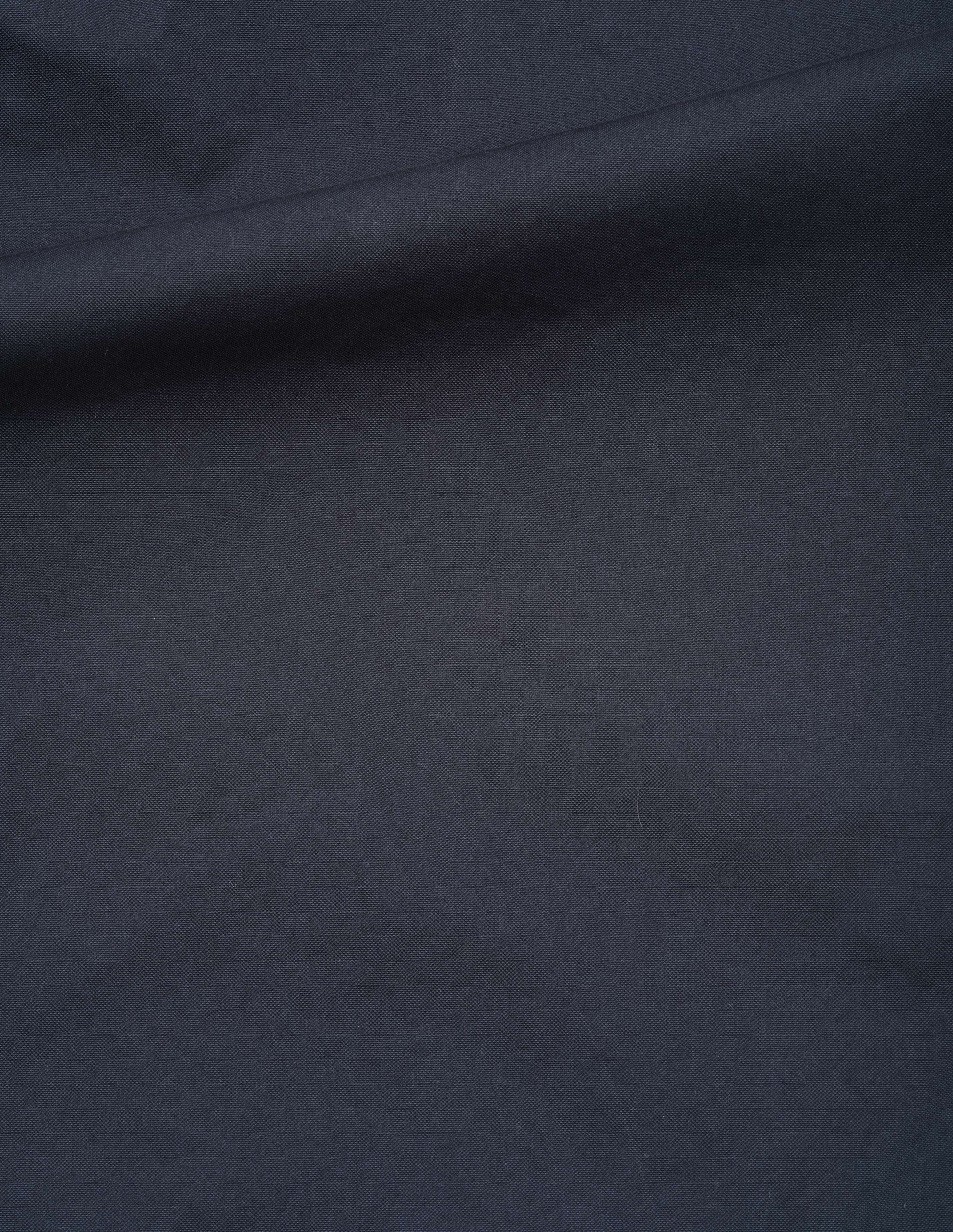Dark navy blue cotton blend cordura blazer, fabric swatch.