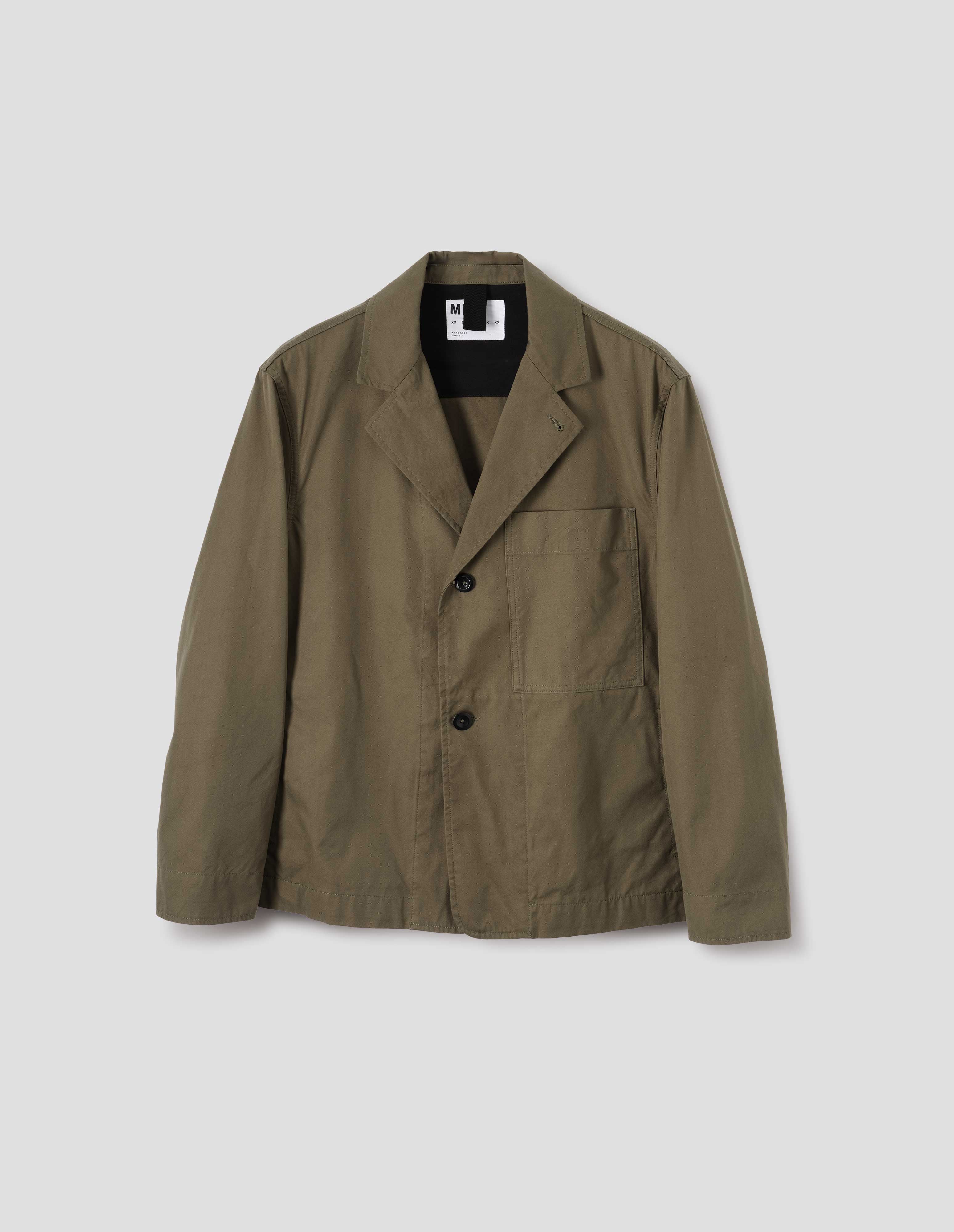 Khaki cotton blend cordura Minimal Blazer | MHL. by Margaret Howell