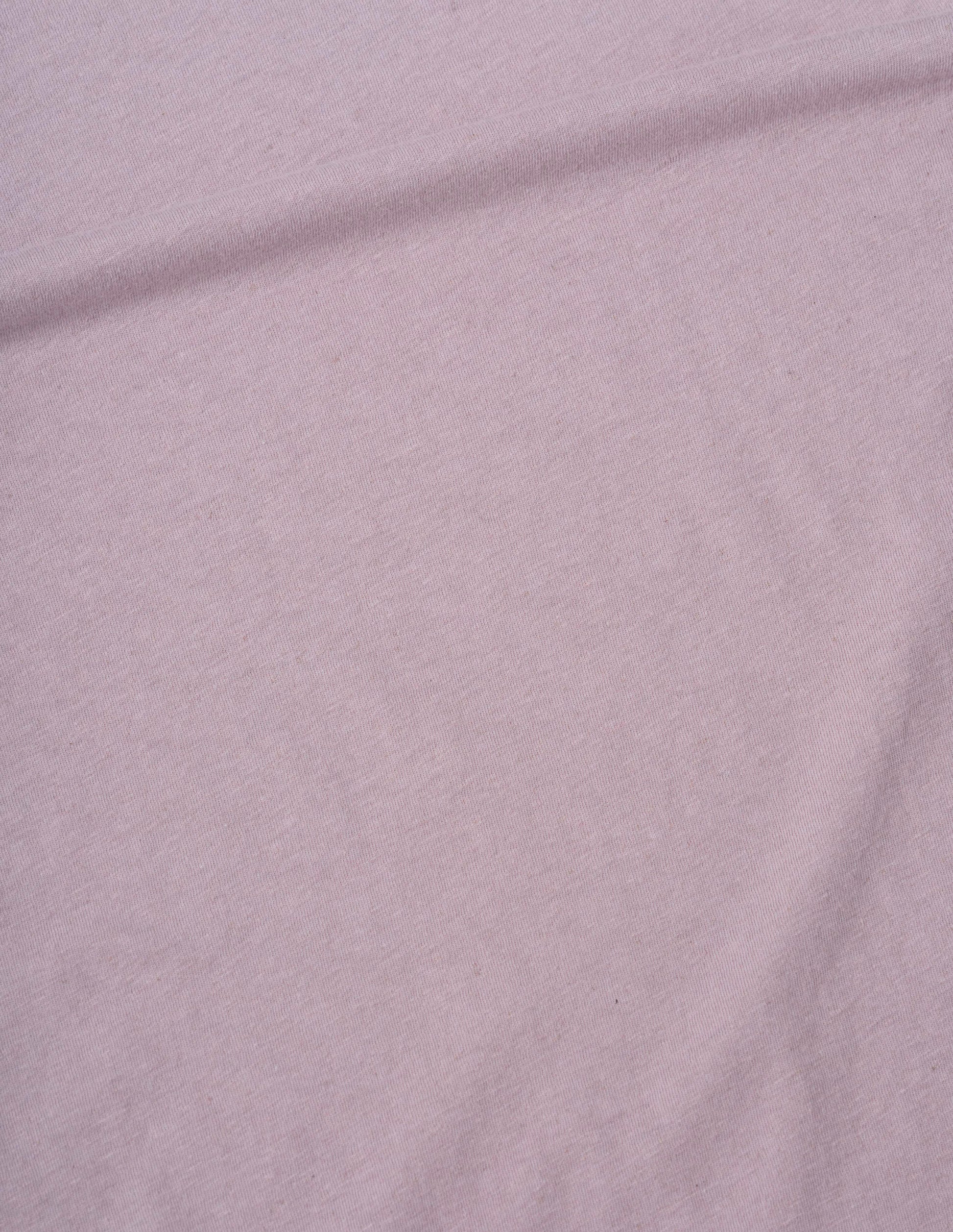 Pink dry cotton jersey mock neck long sleeve t-shirt, fabric swatch. 