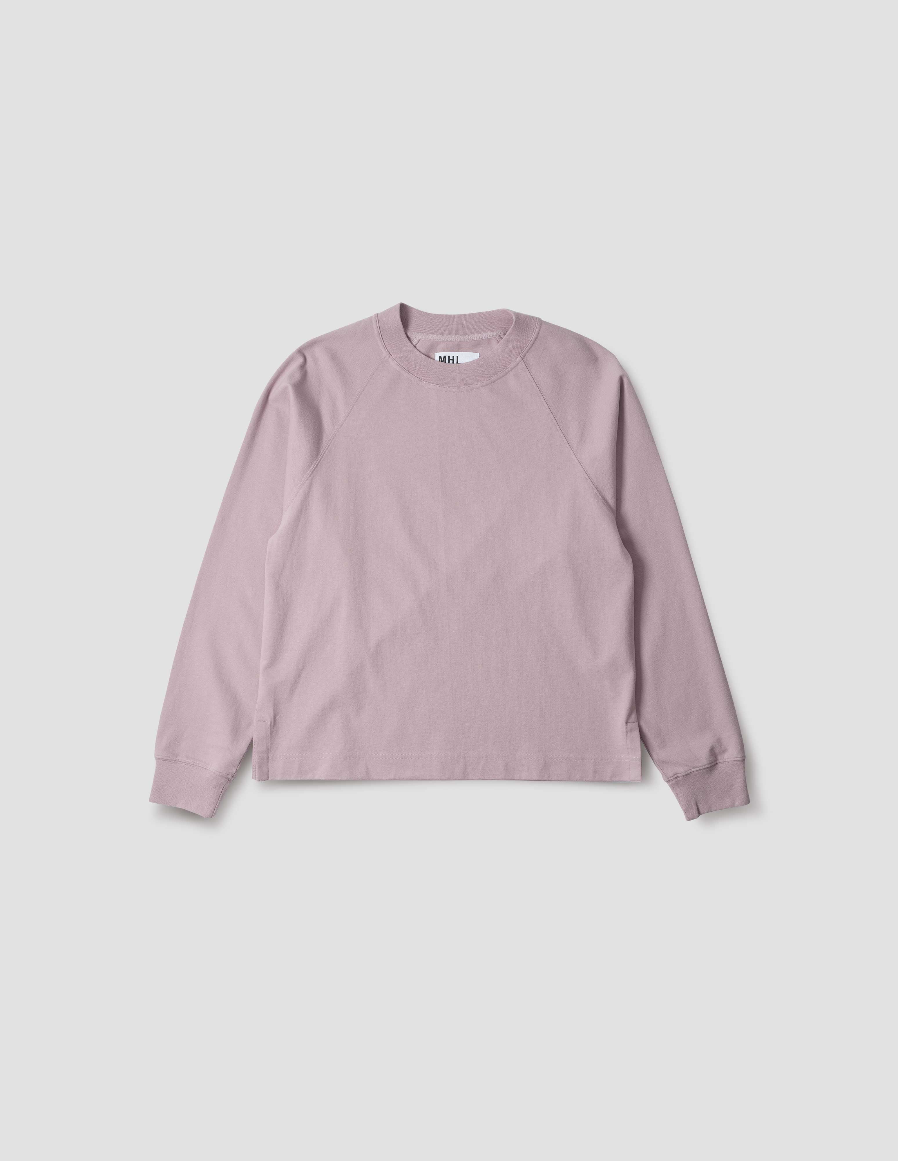 Heather dry cotton jersey Mock Neck T Shirt | MHL. by Margaret Howell
