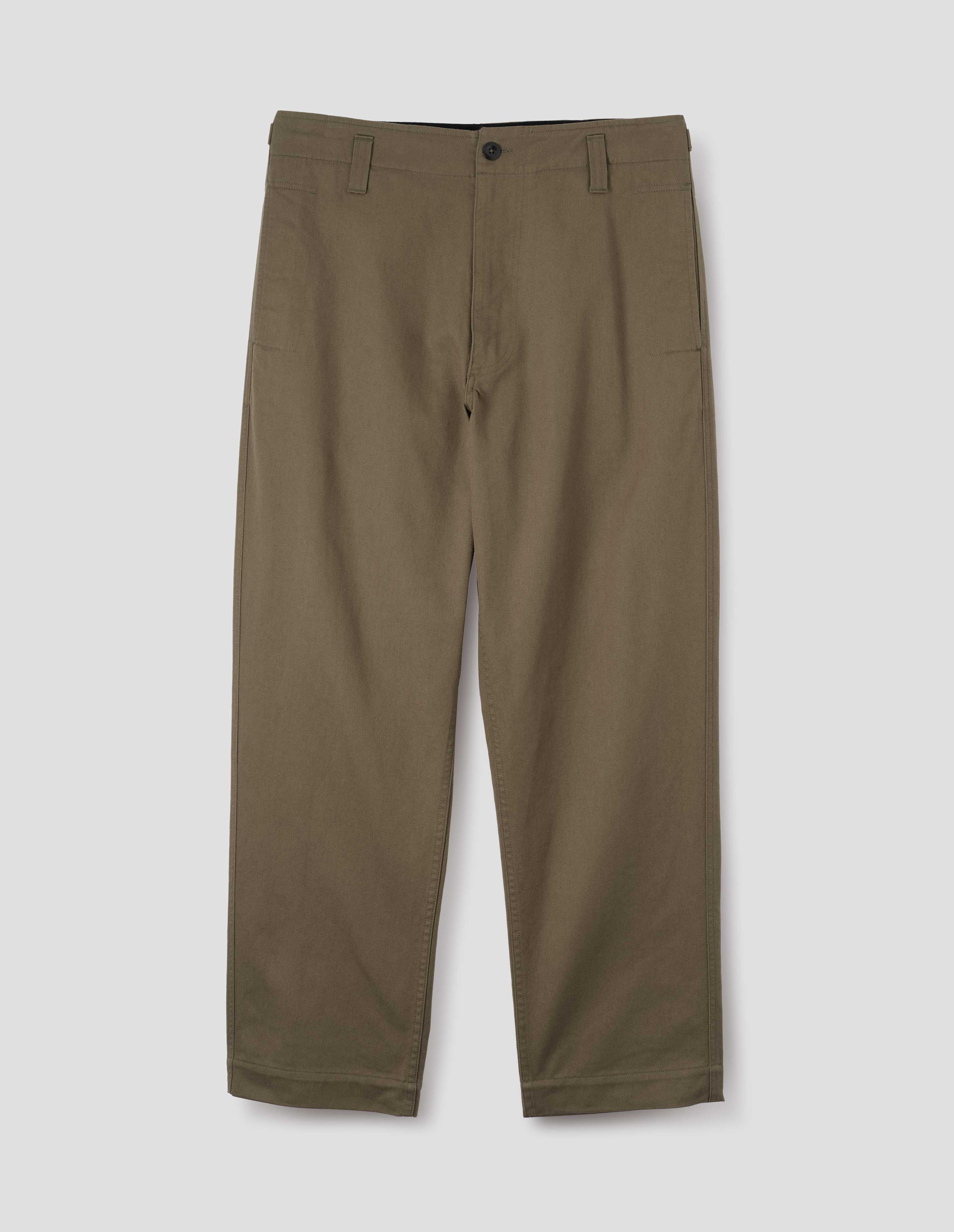 Khaki green soft cotton drill Naval Trouser | MHL. by Margaret Howell
