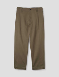 MHL. NAVAL TROUSERS | SOFT COTTON DRILL | KHAKI GREEN