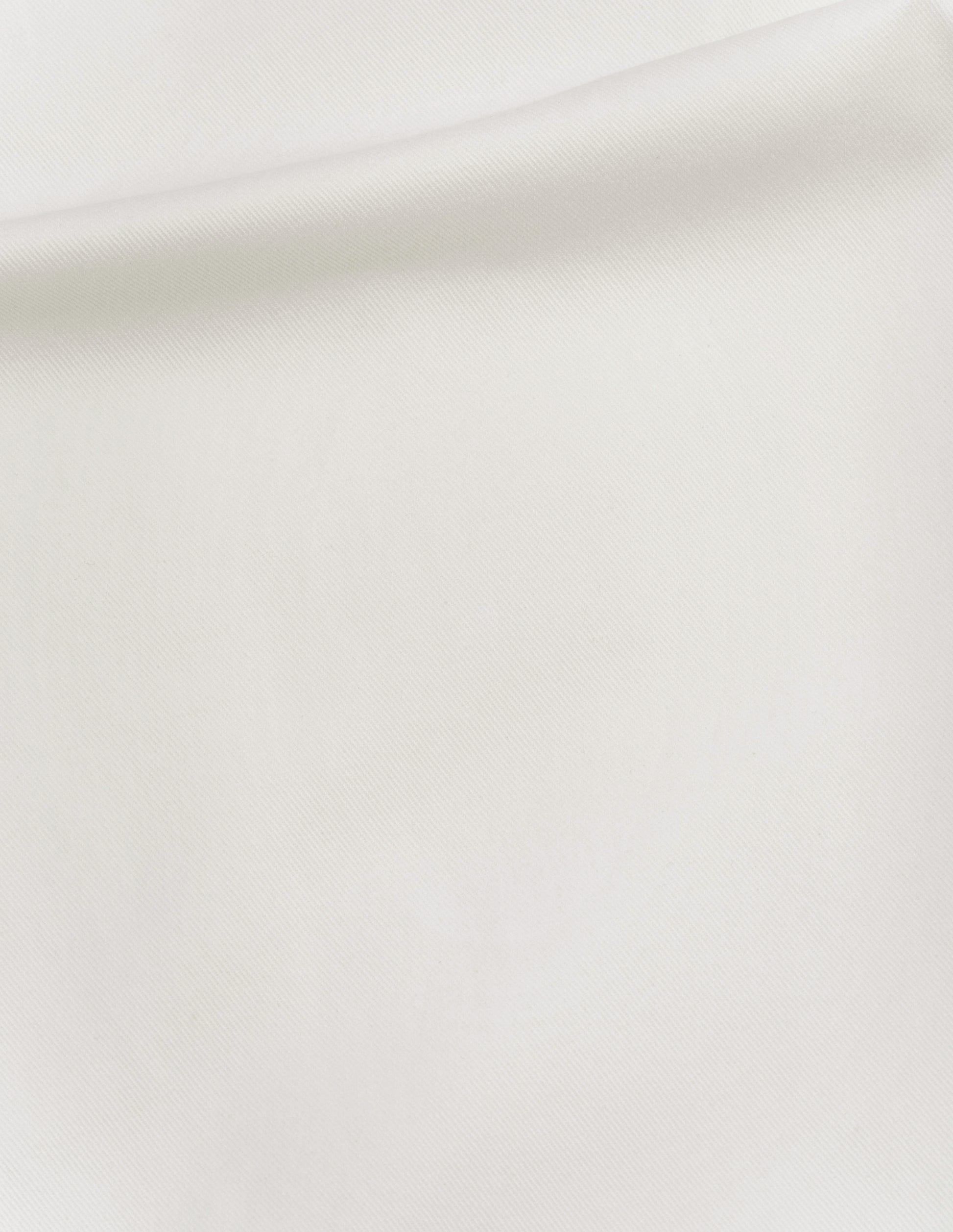 White soft cotton drill trouser, fabric swatch. 