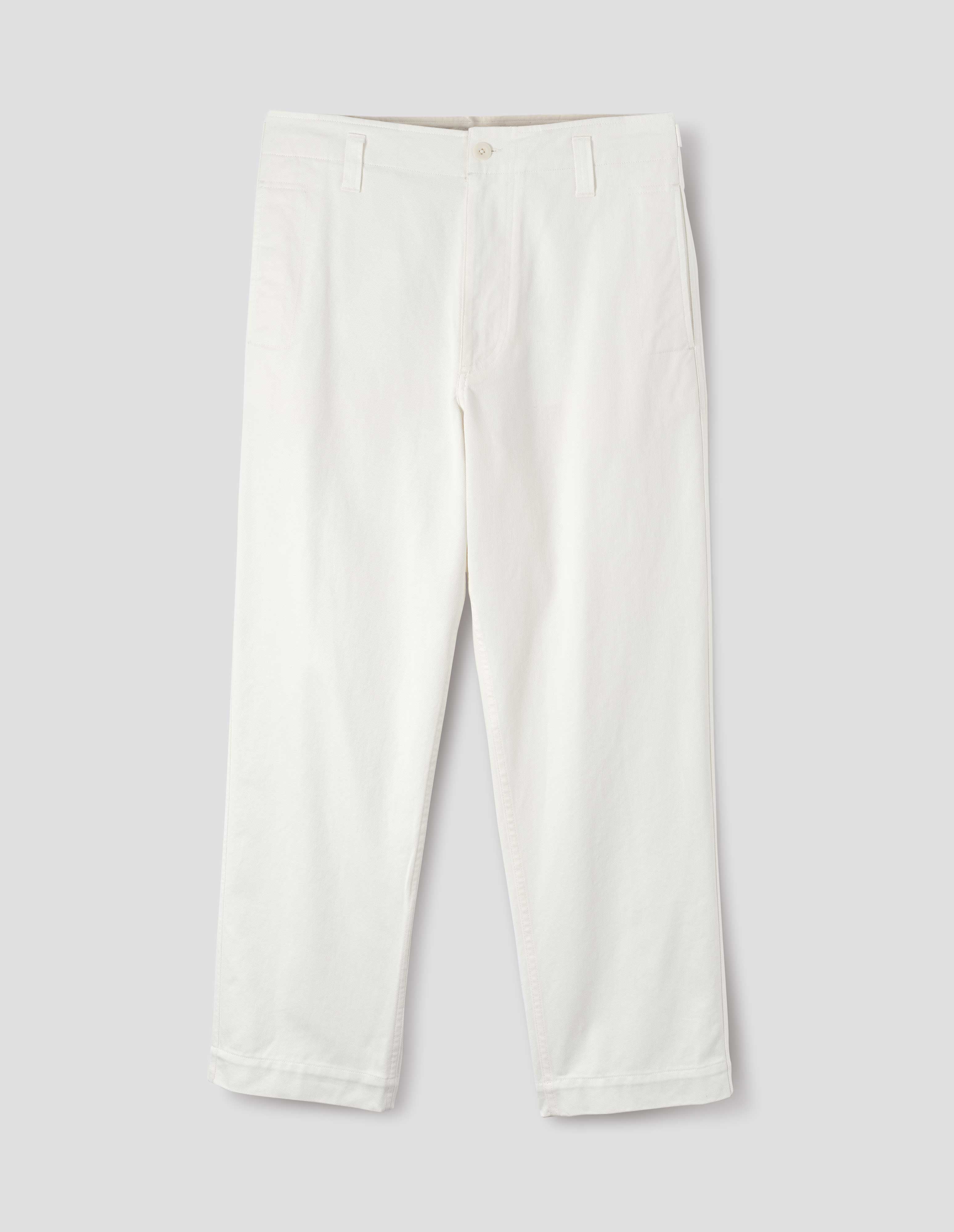 Off white soft cotton drill Naval Trouser | MHL. by Margaret Howell