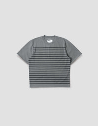 MHL. OVERDYE STRIPE T SHIRT | LIGHTWEIGHT DRY JERSEY | CARBON / BLACK