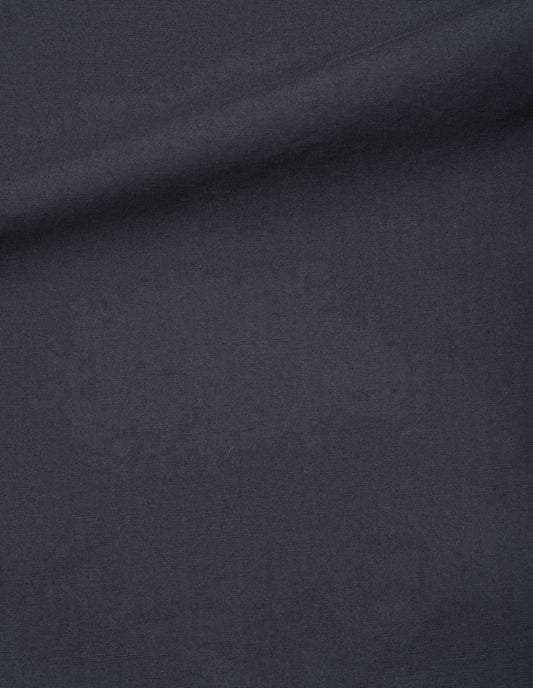 Dark blue coarse yarn cotton trousers, fabric swatch. 