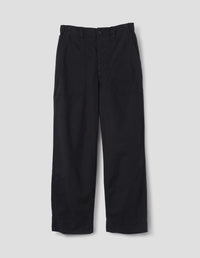 MHL. PATCH POCKET UTILITY TROUSERS | MATTE COTTON TWILL | BLACK