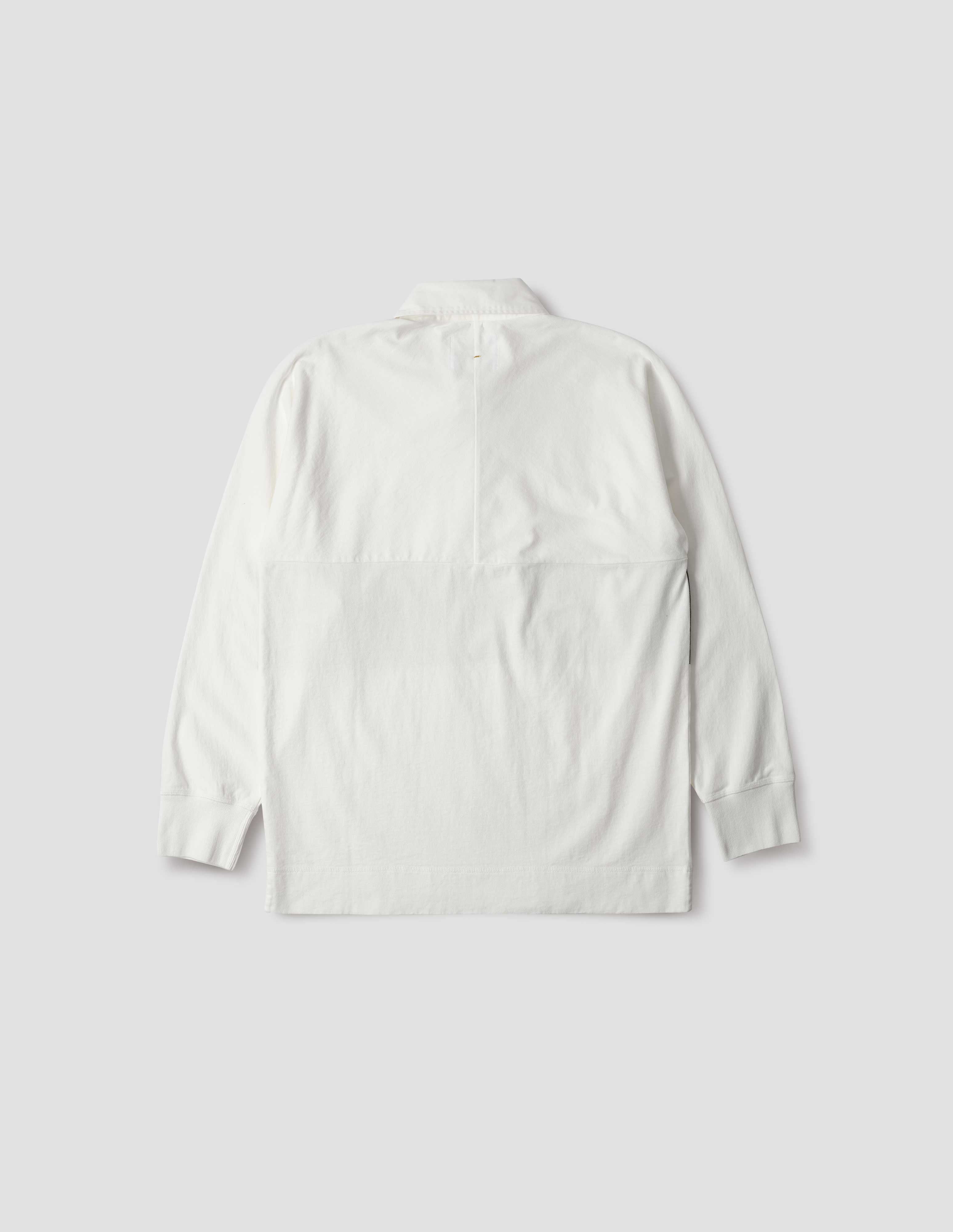 MARGARET HOWELL 長袖　ポロシャツ Off white, khaki green jersey Rugby Shirt | MHL. by Margaret Howell