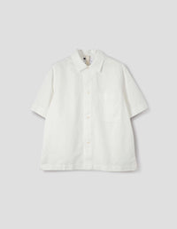 MHL. S/S PJ SHIRT | COTTON LINEN POPLIN | CHALK