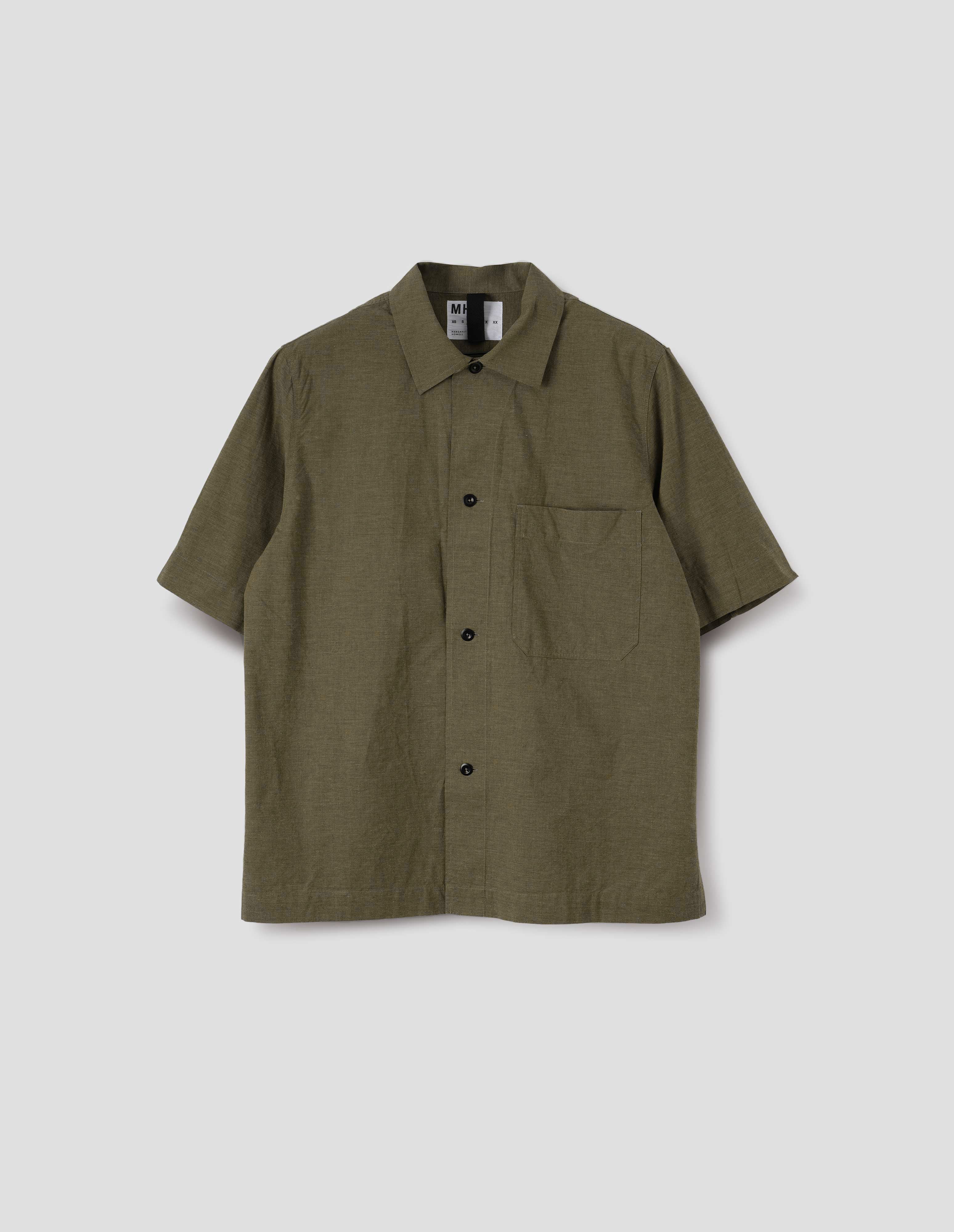 Moss dry cotton end on end S/S PJ Shirt | MHL. by Margaret Howell