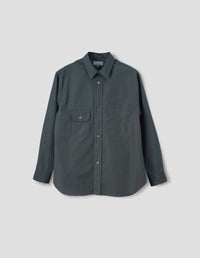 ODD POCKET SHIRT | DOUBLE TWIST COTTON POPLIN | DARK TEAL
