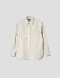 ODD POCKET SHIRT | YARN DYE COTTON POPLIN | PARCHMENT