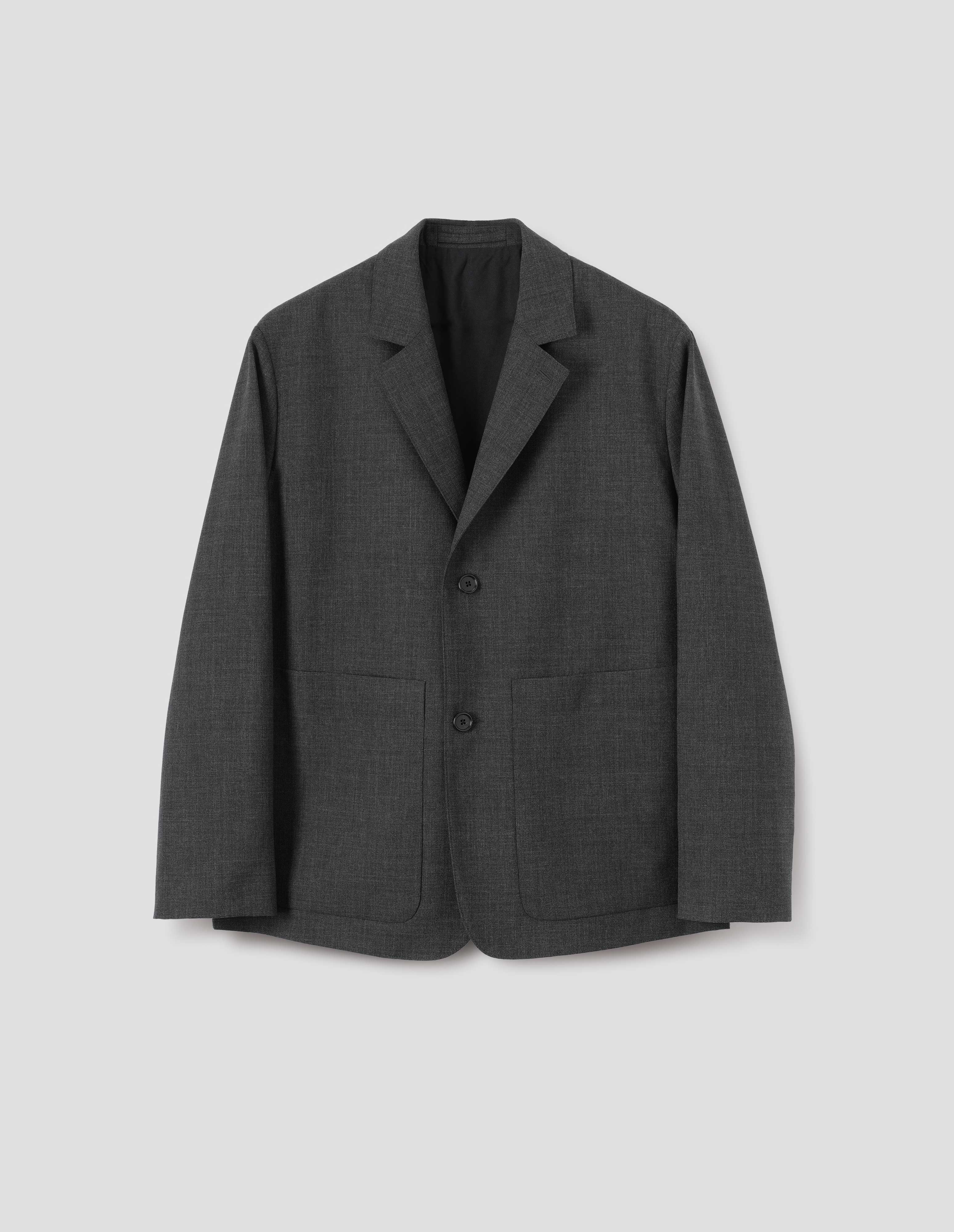 Charcoal crisp wool plainweave Patch Pocket Blazer | Margaret Howell