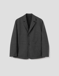PATCH POCKET BLAZER | CRISP WOOL PLAINWEAVE | CHARCOAL