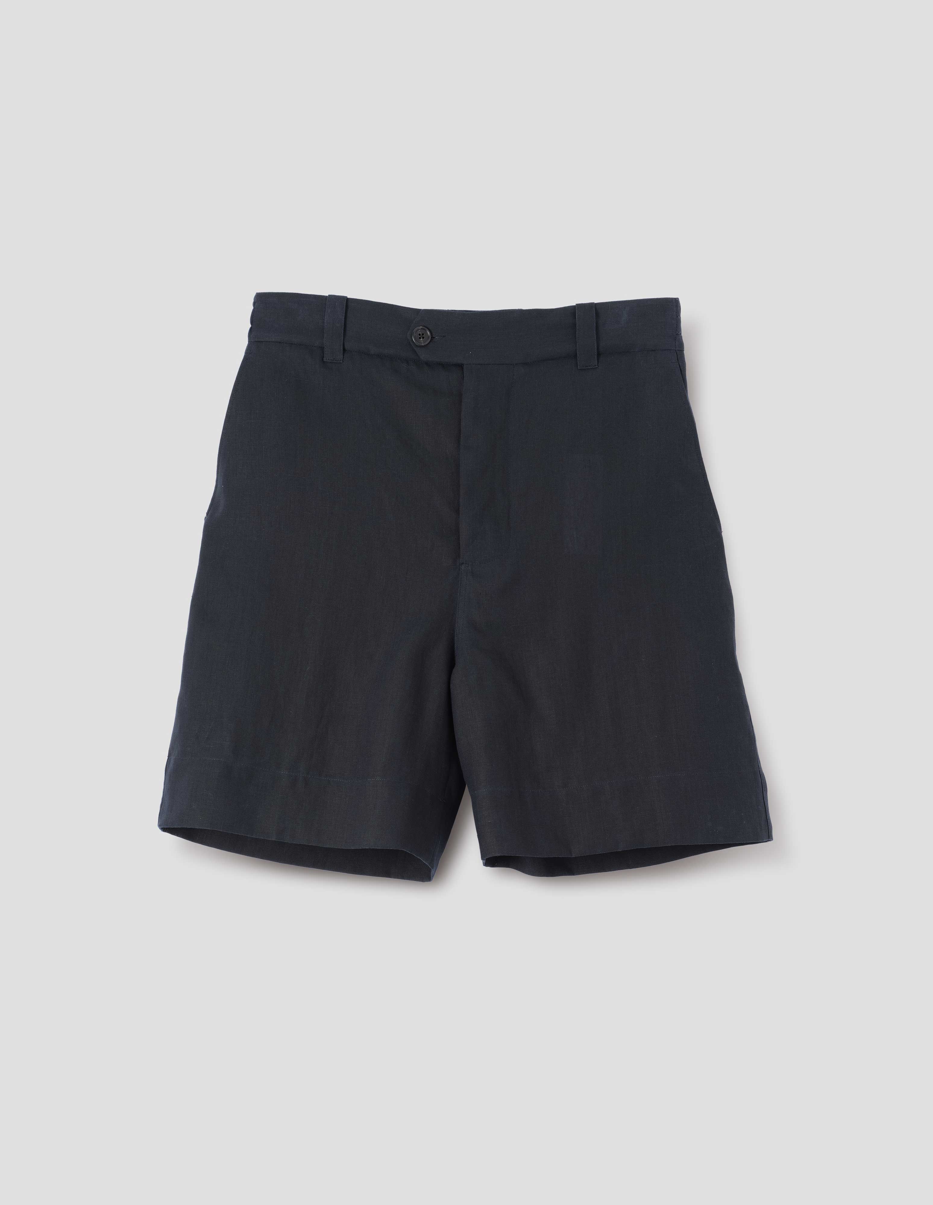 Ink dry linen plainweave Relaxed Shorts | Margaret Howell
