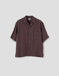 REVERE COLLAR SHIRT | SOFT LINEN POPLIN | MAHOGANY