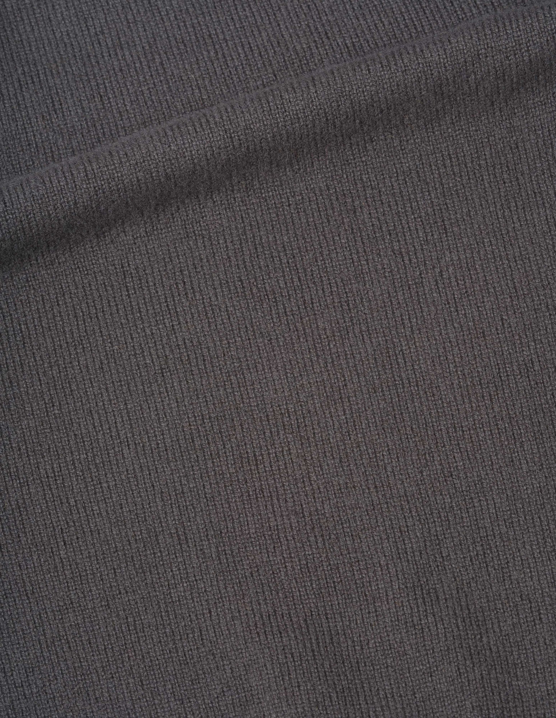 Dark grey merino cashmere polo shirt, fabric swatch.