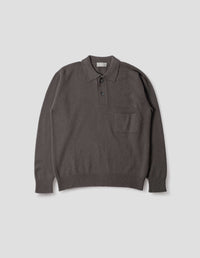 SEAMLESS POCKET POLO SHIRT | MERINO CASHMERE | GRAPHITE