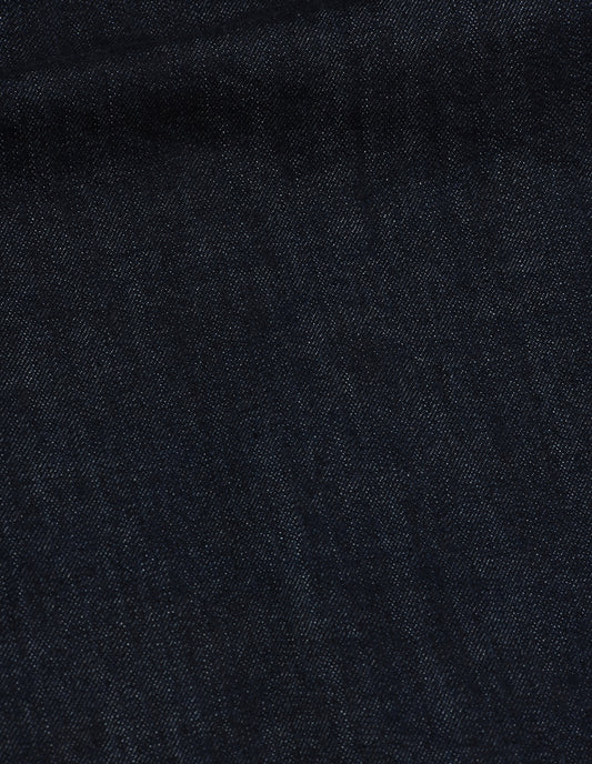 Indigo denim twill jeans, fabric swatch.