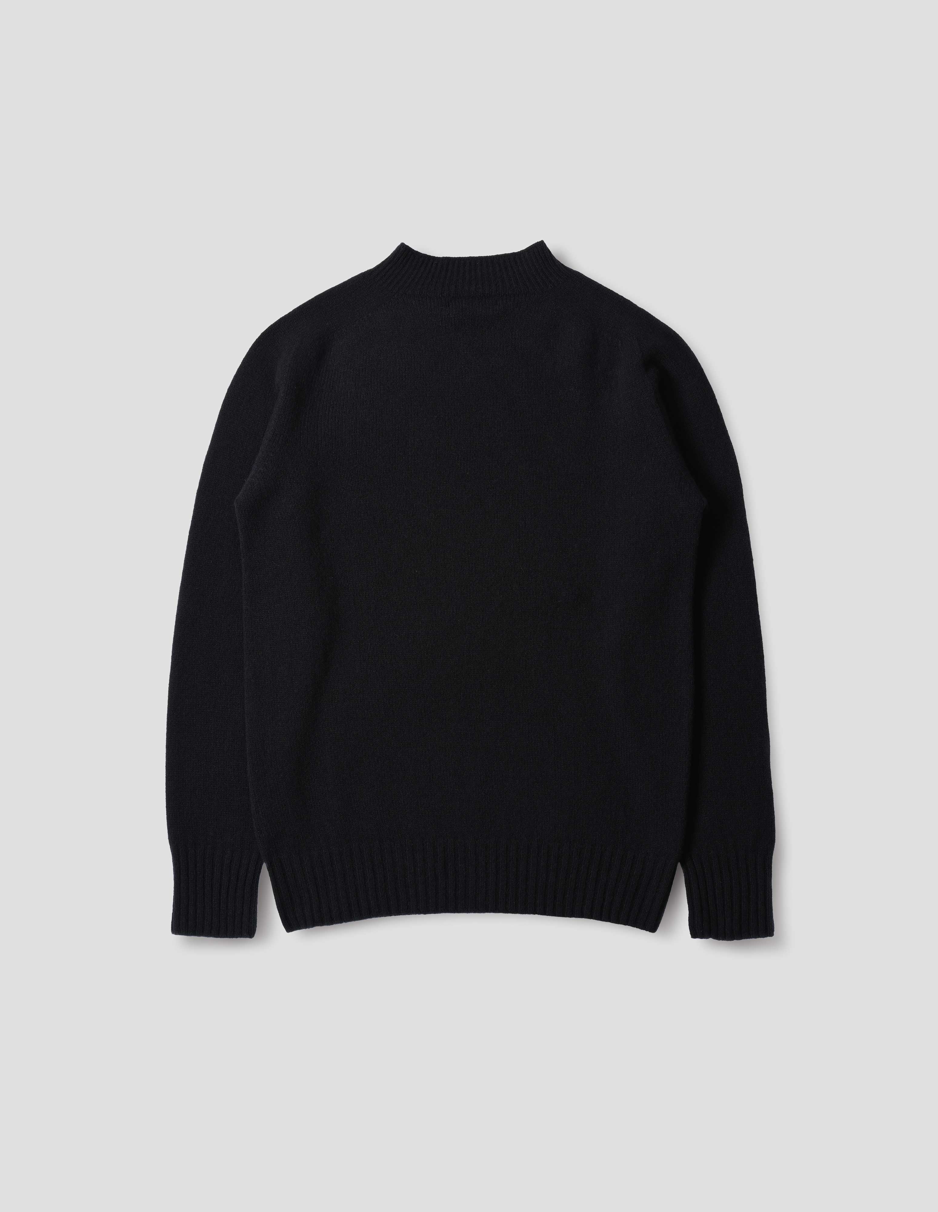 Navy merino cashmere Saddle Crew | Margaret Howell